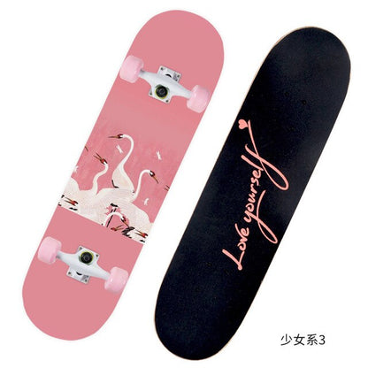2021 New Pink Series Hot 79*21CM Skateboard Double Vertical Four Wheel Skateboard Skateboard Bamboo Enny Board Long Board Deck