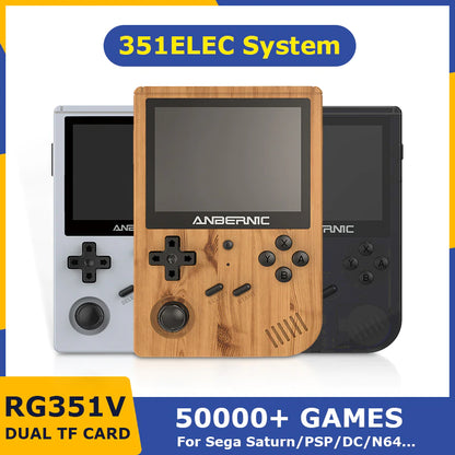 RG351V Handheld Game Console Built-In 50000+ Retro Games for SS/PSP/PS1/N64,351ELEC System Portable Game Player Support WIFI