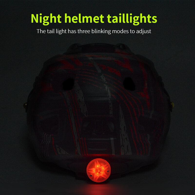 BATFOX Camouflage Mountain Bike Helmet MTB Road Bike Riding Helmet Big Brim Red Taillight Average Size