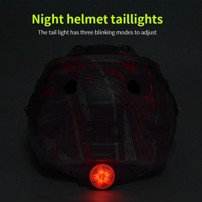 BATFOX Camouflage Mountain Bike Helmet MTB Road Bike Riding Helmet Big Brim Red Taillight Average Size