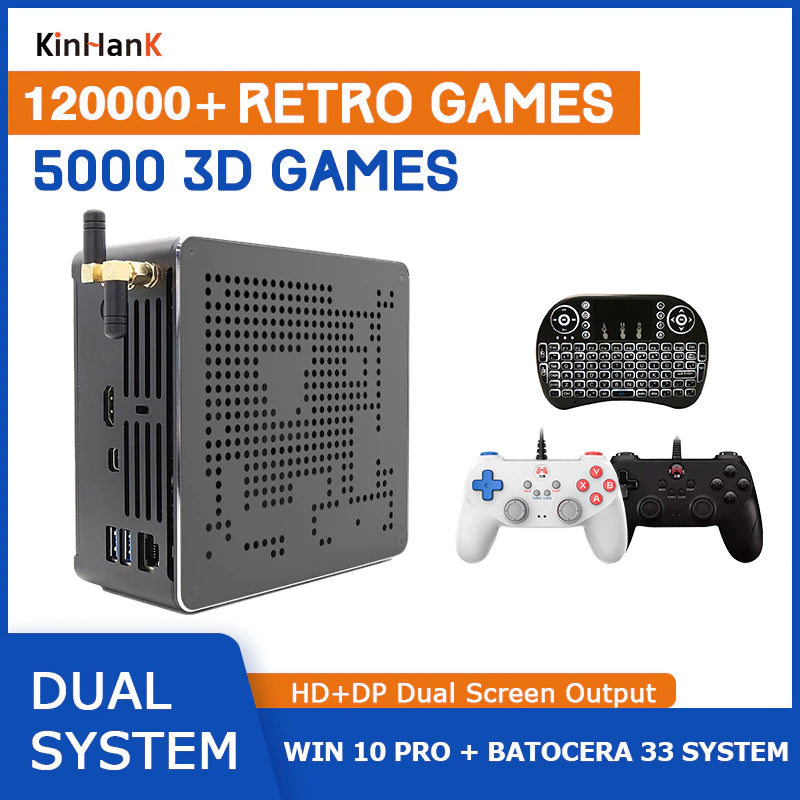 4K Classic Game Console Super Console X Box with 120000 Retro Video Game for Ps3/Ps2/Ps1/Gamecube/Dc Windows 10 PRO & Batocera
