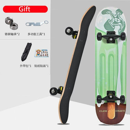 Skateboarders 79Cm/31" Beginner Adult Kids Maple Complete Skate Board Cool Double Rocker Skateboard High Speed Drift Skateboard