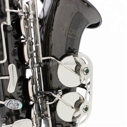 SEASOUND OEM Professional Black Nickel Body Silver Keys Alto Saxophone