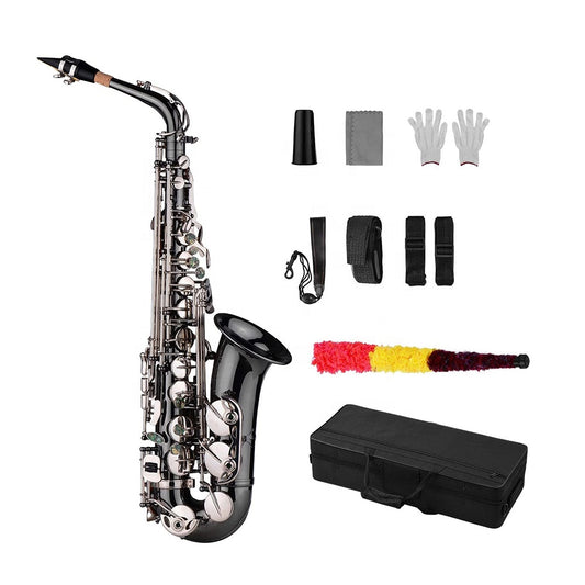 SEASOUND OEM Professional Black Nickel Body Silver Keys Alto Saxophone