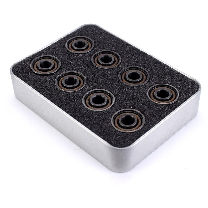 16Pcs Roller Skate Bearings Ceramic BLACK Ball Inline Skates High Speed Bearings Competitional Skateboard Longboard Bearing