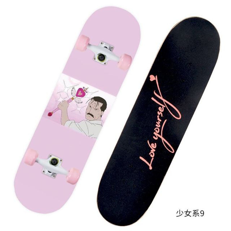 2021 New Pink Series Hot 79*21CM Skateboard Double Vertical Four Wheel Skateboard Skateboard Bamboo Enny Board Long Board Deck