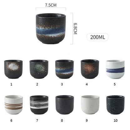 Japanese Style Pottery Clay Tea Cups