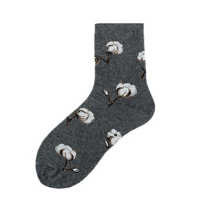 Plant Wind Dandelion Sunflower Flower Cotton Socks Creative Rose Skate Casual Women Streetwear Funny Kawaii Short Happy Socks