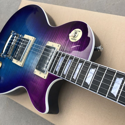 Free Delivery, Various Colors, Tiger Maple Top Electric Guitar, Silver Hardware Guitar