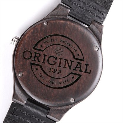 Original Era Wood Engraved Watch