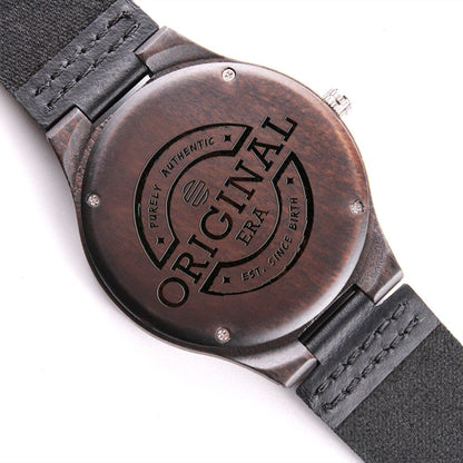 Original Era Wood Engraved Watch