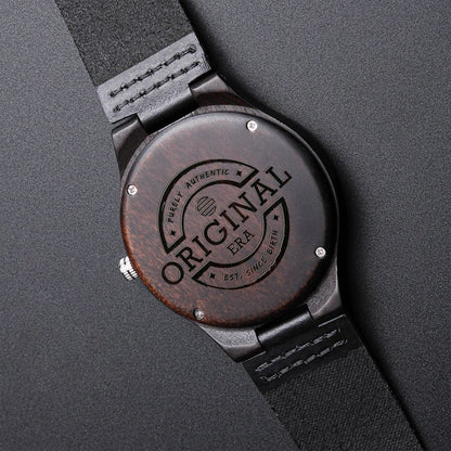 Original Era Wood Engraved Watch
