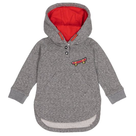 Grey Hoody With Skate Patch