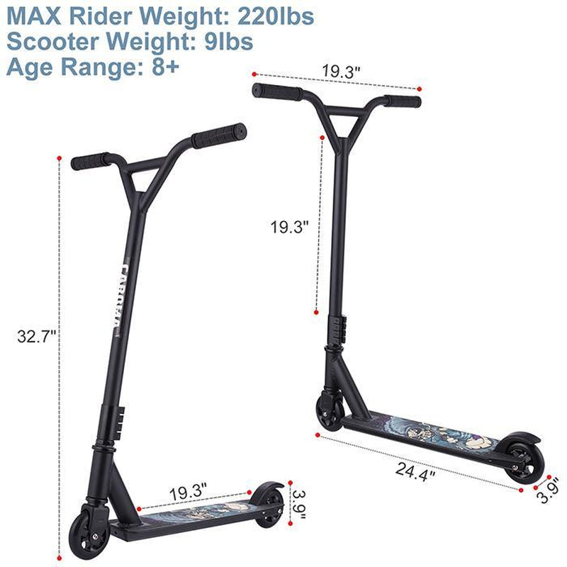 Kids Adults Stunt Scooters 2 Wheels Beginner Freestyle Sports Kick Scooter Maximum Pattern 1-2 Kick Scooter for Kids, Teens, And