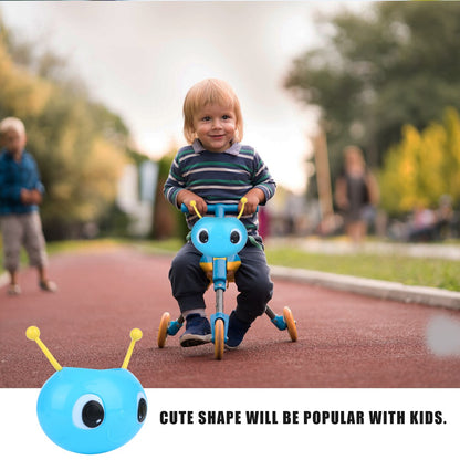 Children Scooter Basket Plastic Cute Worm Pattern Scooter Front Handlebar Carrier Rack (Blue)