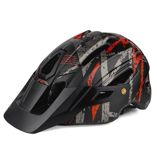 BATFOX Camouflage Mountain Bike Helmet MTB Road Bike Riding Helmet Big Brim Red Taillight Average Size