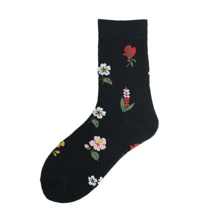 Plant Wind Dandelion Sunflower Flower Cotton Socks Creative Rose Skate Casual Women Streetwear Funny Kawaii Short Happy Socks