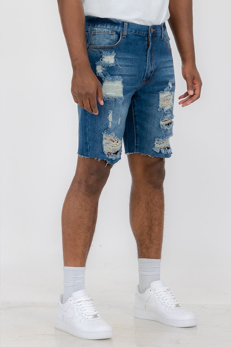 Distressed Denim Shorts