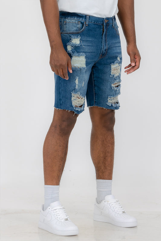 Distressed Denim Shorts