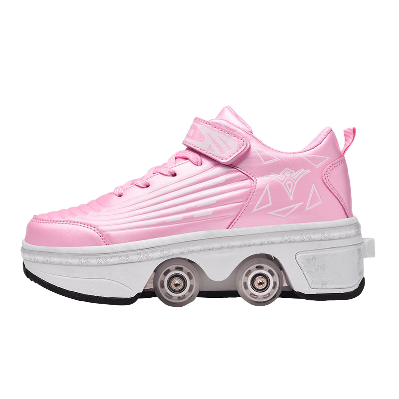 34-43Size Deformation Roller Shoes Sneakers Parkour Wheel Shoes 4 Wheels Rounds of Running Shoes Roller Skates Shoes Sneakers