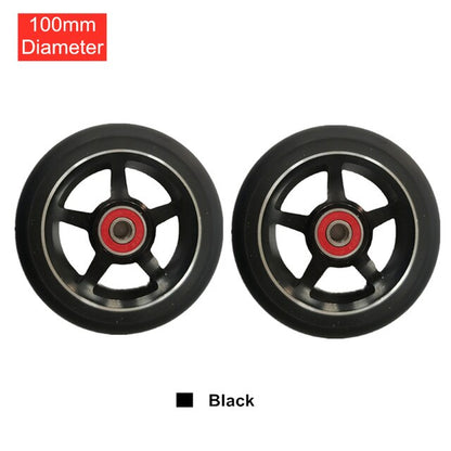 100Mm Scooter Wheels Replacement with Bearings Aluminum Wear-Resistant PU Stunt Scooter Parts Kick Scooter Accessories 2Pcs/Set