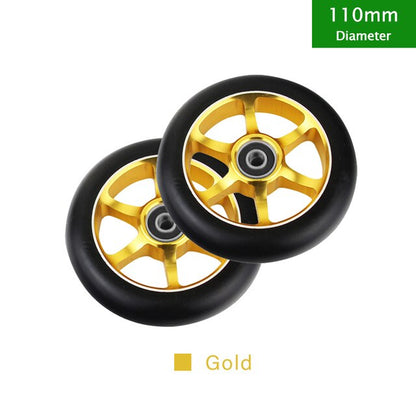 100Mm Scooter Wheels Replacement with Bearings Aluminum Wear-Resistant PU Stunt Scooter Parts Kick Scooter Accessories 2Pcs/Set