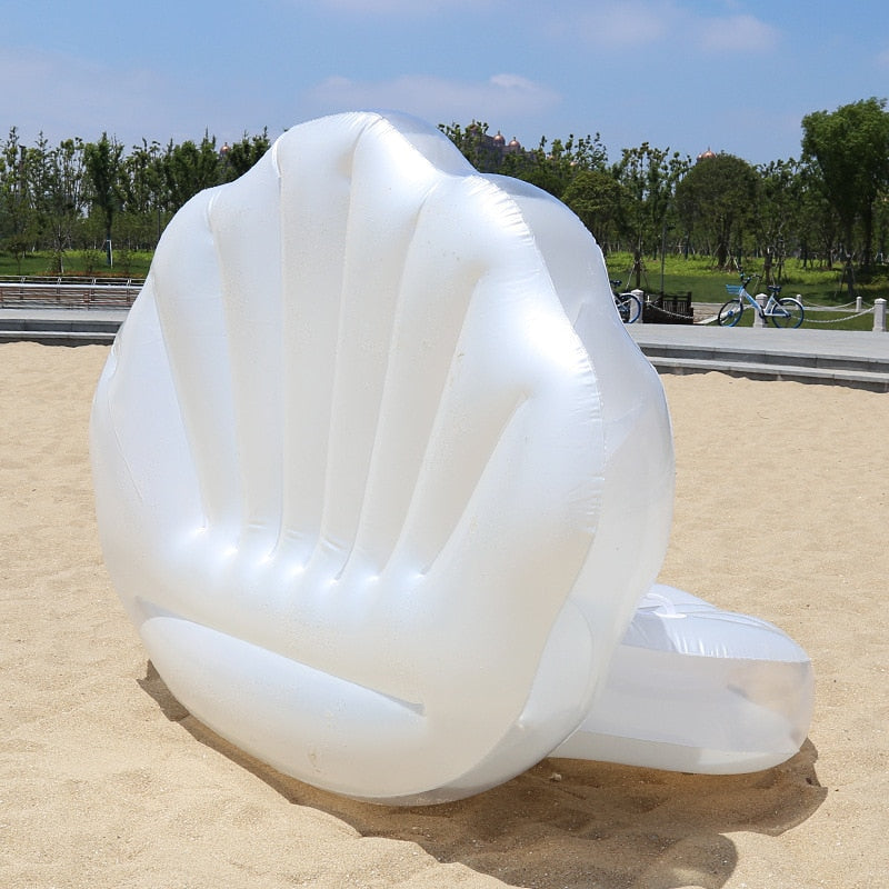 170cm Giant Inflatable Shell Pool Float New Design 2019 Summer Water Air Bed Lounger Clamshell With Pearl Seashell Scallop Board