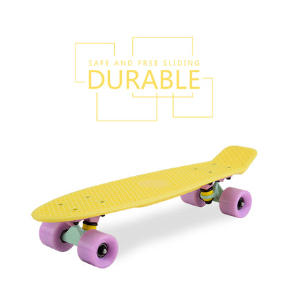 Mini 22 Inch Plastic Fish Board Cruiser Skateboard With Big LED Wheel