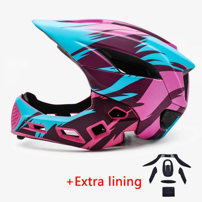 Children Cycling Helmet Detachable Full Face Kids Bike Sports Safety Helmet Child Skateboarding Motorcycle Roller Skating Helmet
