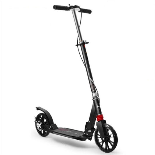 Adult Two-Wheeled Scooter Foldable Adult Single Pedal Bike Handbrake Double Shock Absorption Urban Big Child Scooter