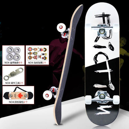 Skateboarders 79Cm/31" Beginner Adult Kids Maple Complete Skate Board Cool Double Rocker Skateboard High Speed Drift Skateboard