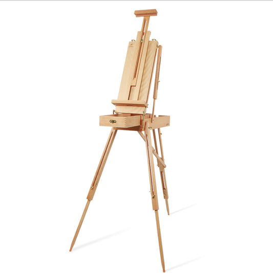 2021 Art Supplier Foldable Portable  Wooden French Style Large Sketchbox Easel With Palette