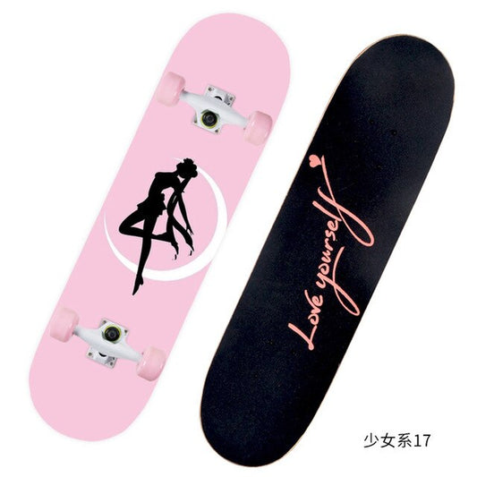 2021 New Pink Series Hot 79*21CM Skateboard Double Vertical Four Wheel Skateboard Skateboard Bamboo Enny Board Long Board Deck