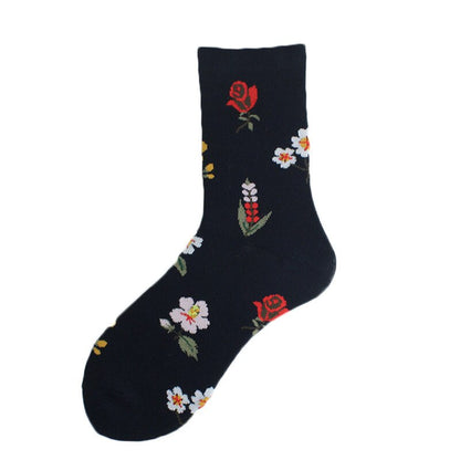 Plant Wind Dandelion Sunflower Flower Cotton Socks Creative Rose Skate Casual Women Streetwear Funny Kawaii Short Happy Socks