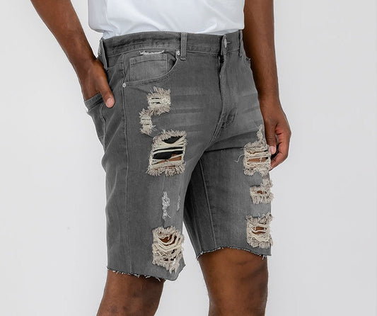 Men's Distressed Denim Shorts