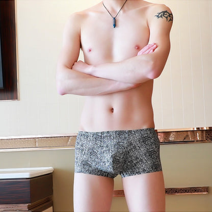 Solid Silk Cuecas Masculina Calzoncillo Boxer Shorts
