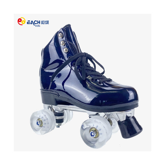 Woman Flashing Roller Quad Skate Roller Skates