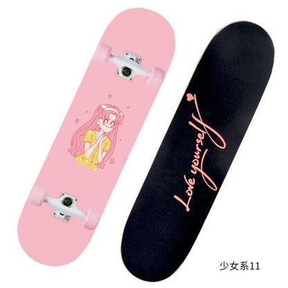 2021 New Pink Series Hot 79*21CM Skateboard Double Vertical Four Wheel Skateboard Skateboard Bamboo Enny Board Long Board Deck