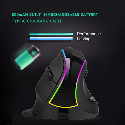 Rechargeable RGB 2.4G Wireless Vertical Mouse