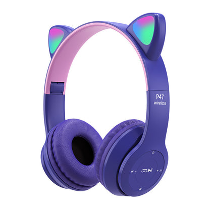 Cute Cat Wireless Children Headphones With Mic
