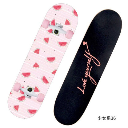 2021 New Pink Series Hot 79*21CM Skateboard Double Vertical Four Wheel Skateboard Skateboard Bamboo Enny Board Long Board Deck