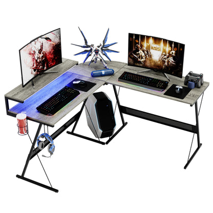 L Shaped With Round Corner Large Monitor Stand Workstation Computer Desk