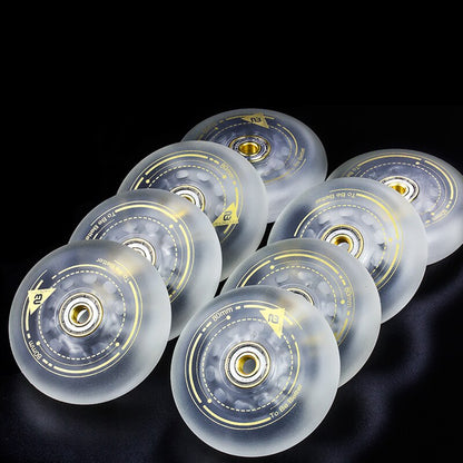 Free Shipping Roller Skate Wheel Inline Wheel Anti-Friction 90A Braking Wheel Fsk Transparent Material