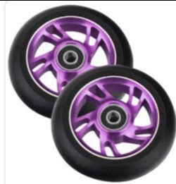 100Mm Scooter Wheels Replacement with Bearings Aluminum Wear-Resistant PU Stunt Scooter Parts Kick Scooter Accessories 2Pcs/Set