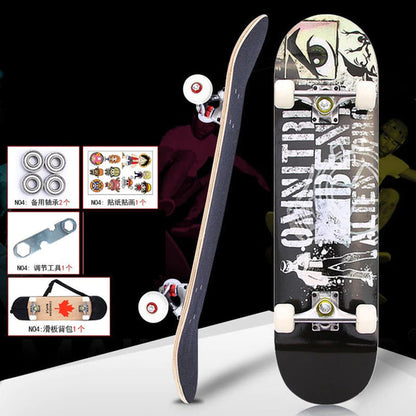 Skateboarders 79Cm/31" Beginner Adult Kids Maple Complete Skate Board Cool Double Rocker Skateboard High Speed Drift Skateboard