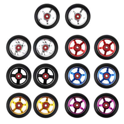 2Pcs/Set Aluminum Alloy 100Mm Pro Stunt Scooter Wheels with Bearing Kick Scooters Scooter Parts Wheels Replacements Accessories