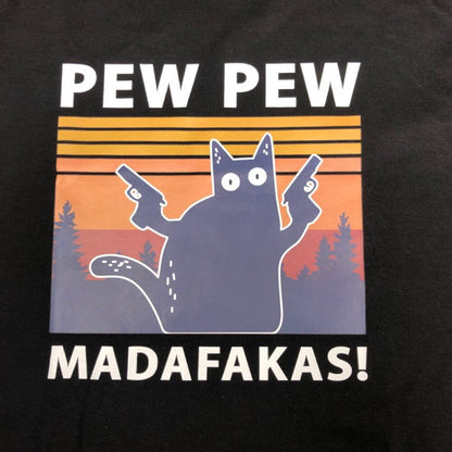 Pew Pew Madafakas Print T-Shirts Women Summer 2020 Graphic Tees Funny Shirts for Woman Tshirts Loose Crew Neck Harajuku Tops