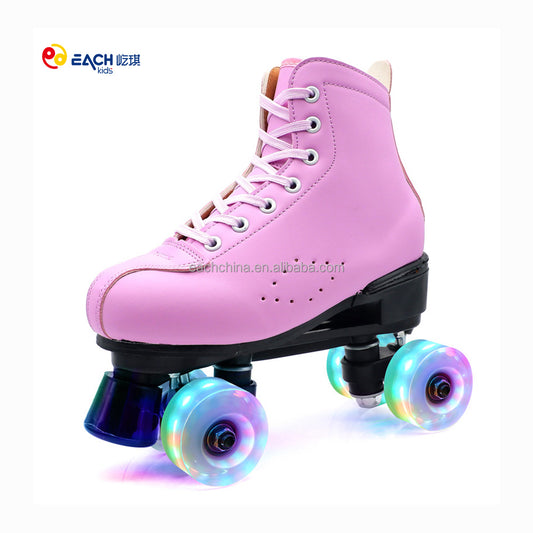 Indoor and Outdoor  Unisex Glitter Flashing Roller Skates for Women Adults