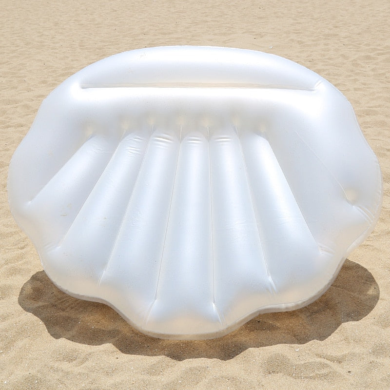170cm Giant Inflatable Shell Pool Float New Design 2019 Summer Water Air Bed Lounger Clamshell With Pearl Seashell Scallop Board
