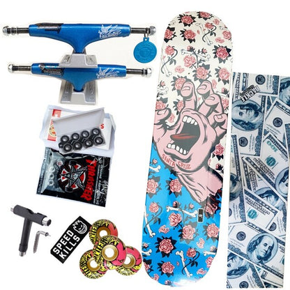 Whole Kit 8Inch Skateboard Santa Cruz Decks Spitfire Skateboard Wheelsthunder Trucks 139 Grizzly Grip Tapes
